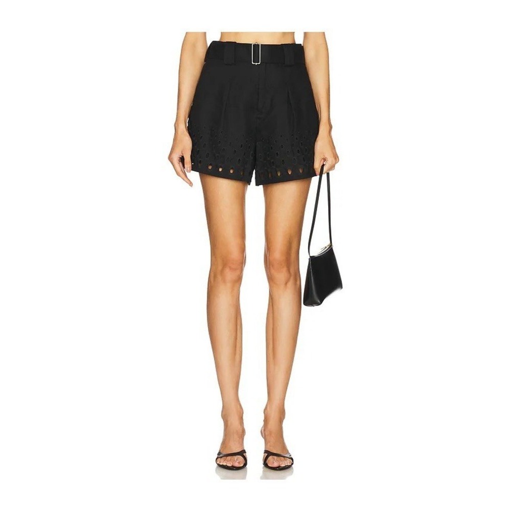 ALC Kali Linen Shorts in Black NWT Sz 6‎ Retails $395 Spring Summer Resort Beach